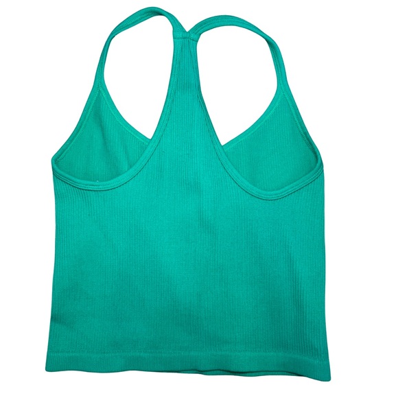 Green Ribbed Tank Top - Picture 3 of 6
